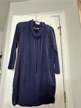 Agnes & Dora XL Oversized Navy Lightweight Cowlneck Tunic